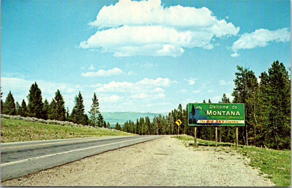 Vintage Postcard Welcome To Montana The Big Sky Country Scenic View
