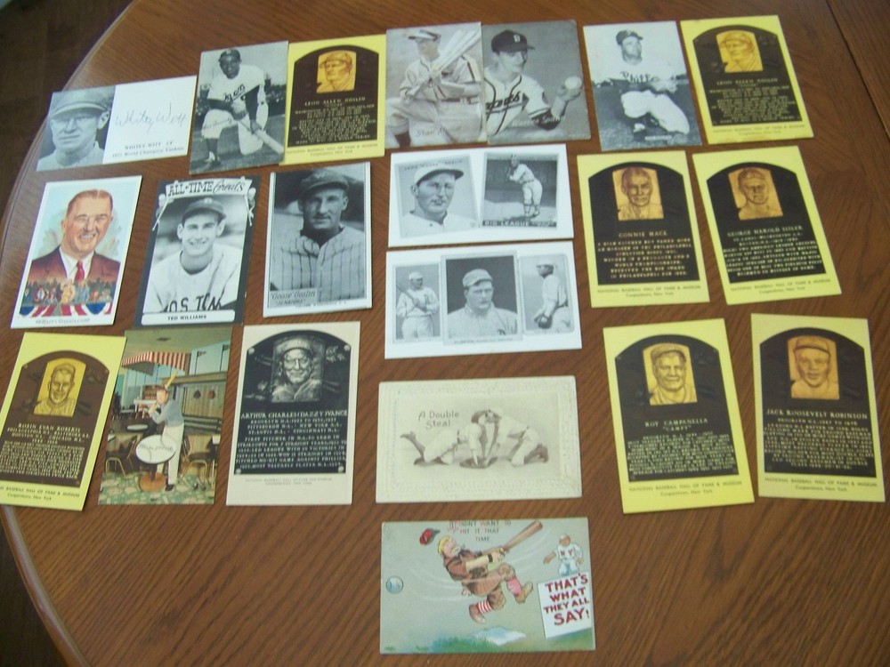 Baseball 21 Different Arcade Postcards 3 Autographed HOF Williams Mantle +