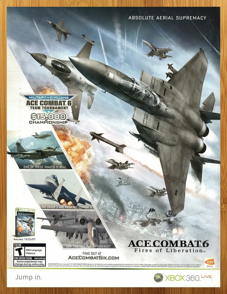 2007 Ace Combat 6 Fires of Liberation Xbox 360 Print Ad/Poster Video Game Art-image