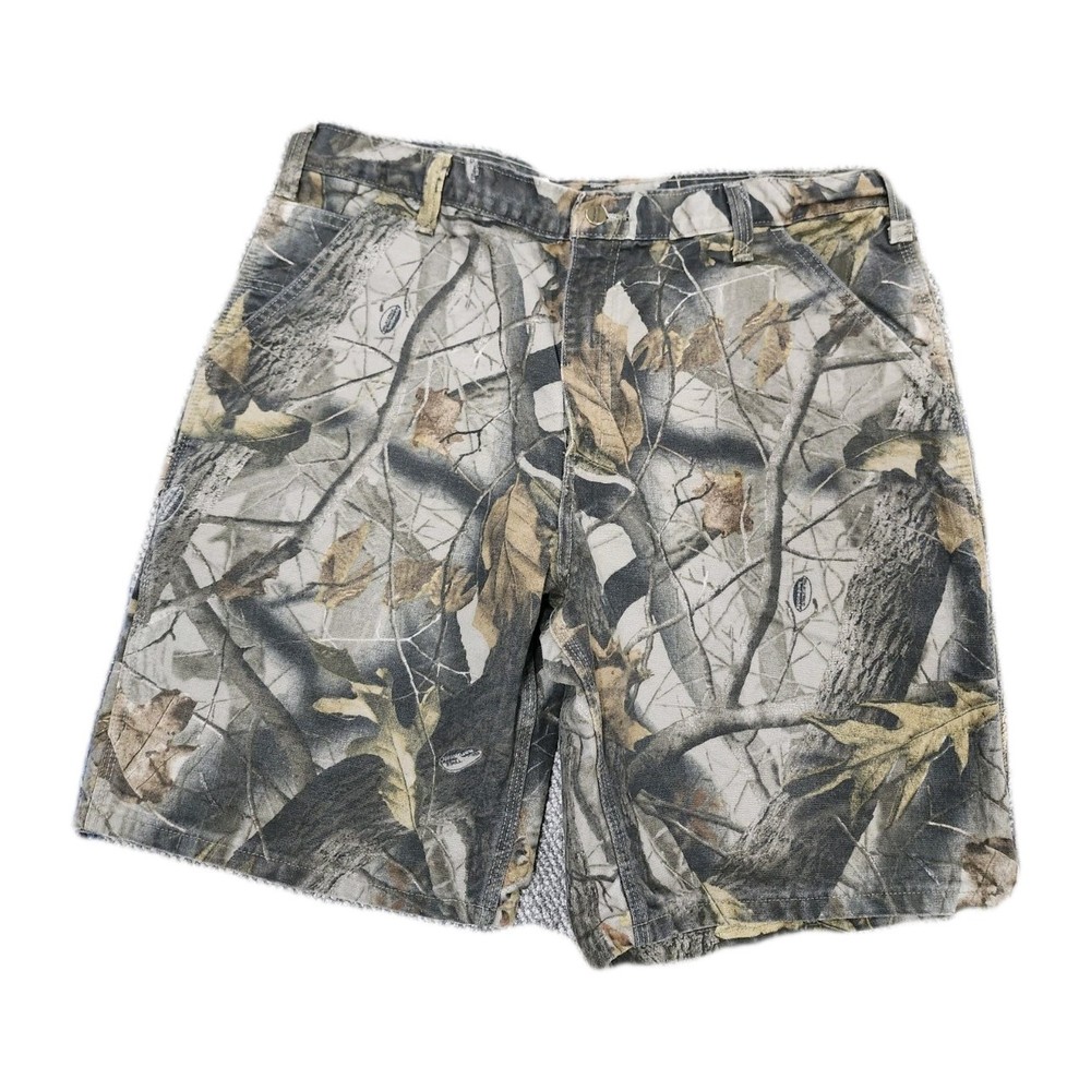 VTG RARE Carhartt x Realtree Camo Carpenter Shorts Canvas Mens 38 (B191 CMO)