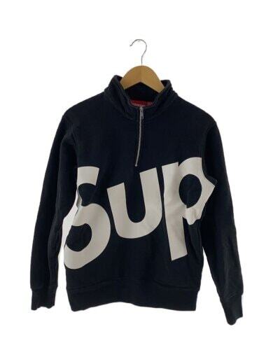 Supreme harf zip pullover 15AW half zip sweatshirt logo BLK cotton small