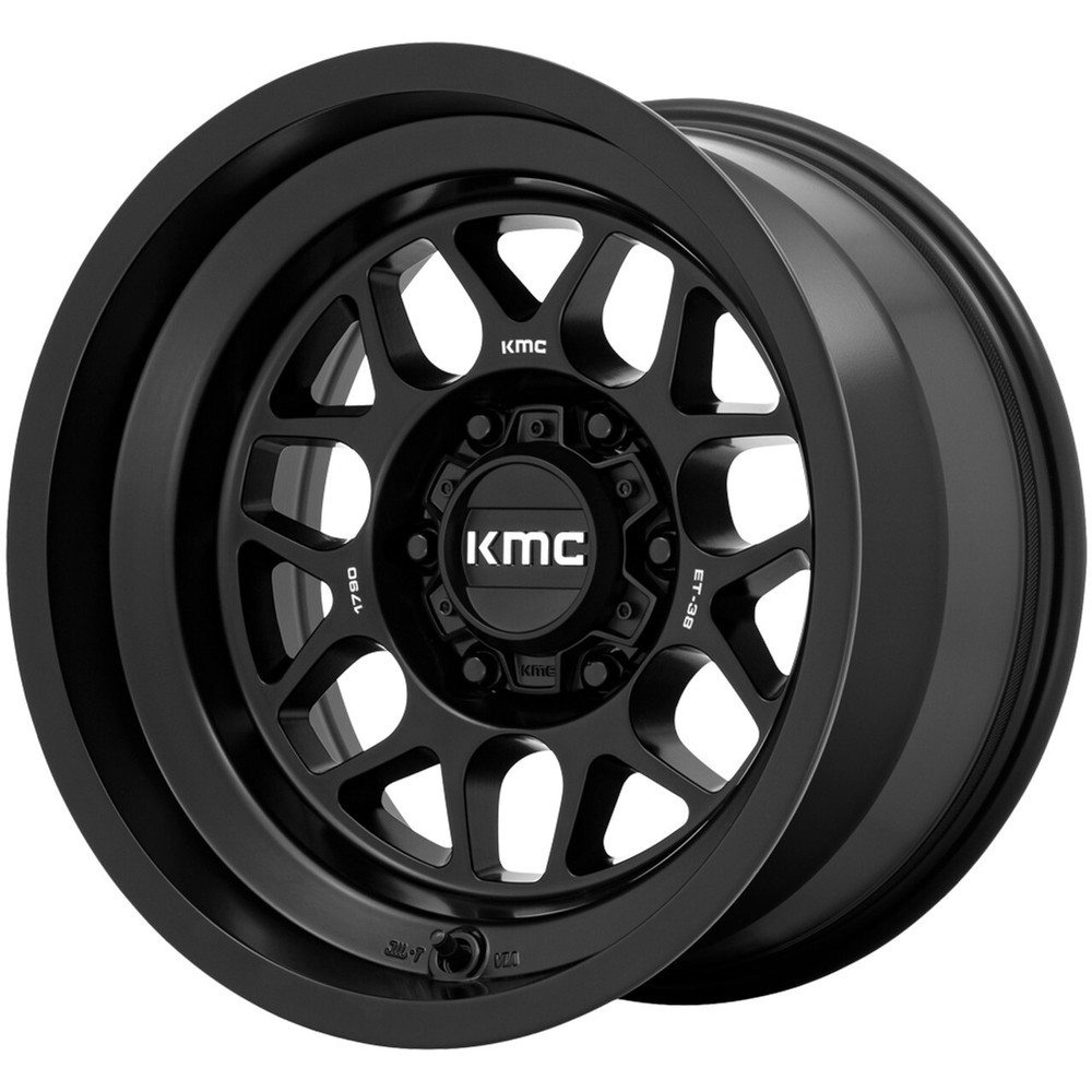 17x9 -38 KMC KM725 Terra 5x5.0 Satin Black Wheels (Set of 4)