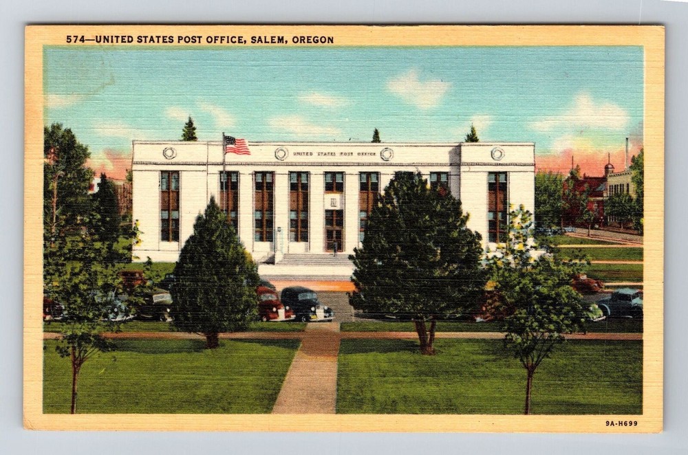 Salem OR-Oregon, United States Post Office, Vintage Postcard
