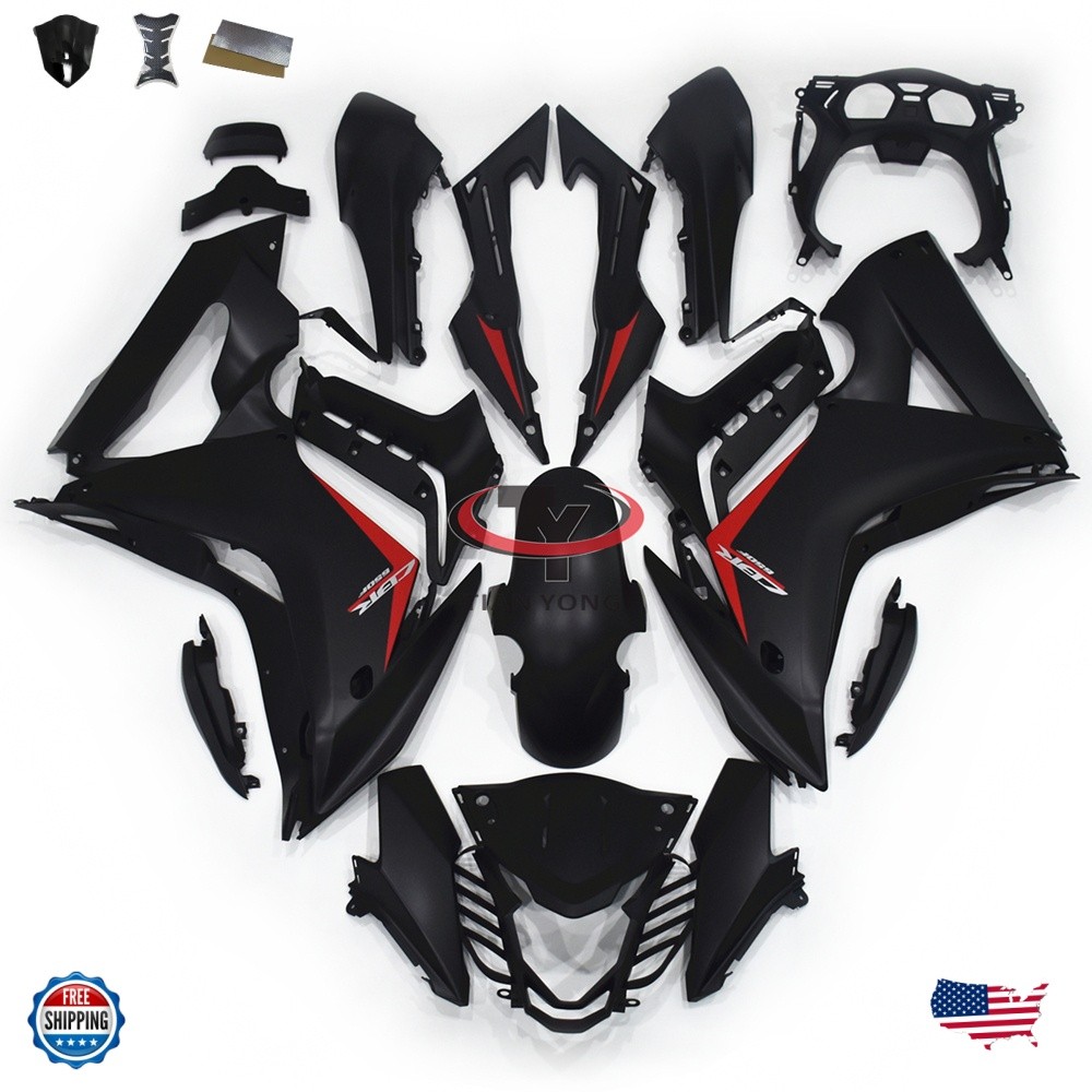 For 2017-2019 Honda CBR650F Matte Black ABS Injection Mold Bodywork Fairing Kit