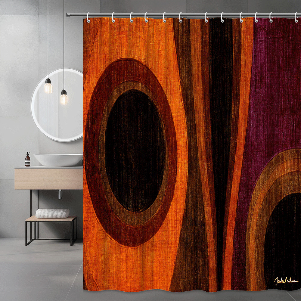 Abstract Orange Purple Shower Curtain Graphic Print