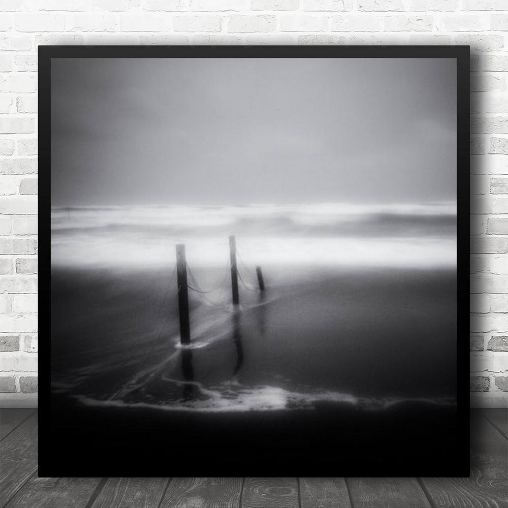 Landscape Water Sea Ocean Soft Pole Poles Seascape Seascapes Square Print
