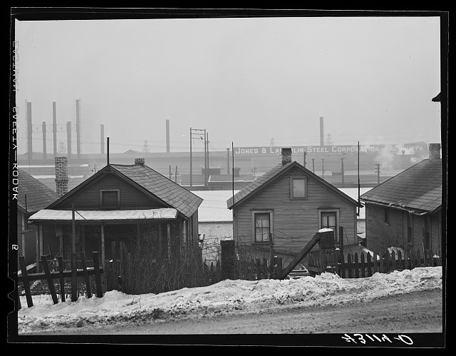 Aliquippa Pennsylvania 1941 Houses and Steel Mill Jones Laughlin Steel