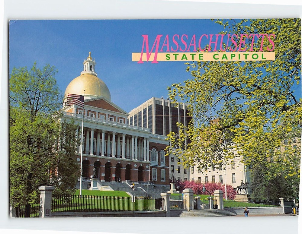 Postcard State Capitol Building Boston Massachusetts USA