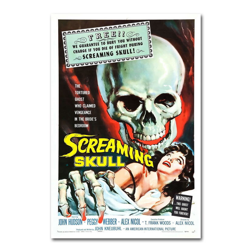 Screaming Skull Horror Movie Vintage Poster 75070 Wall Art Print US