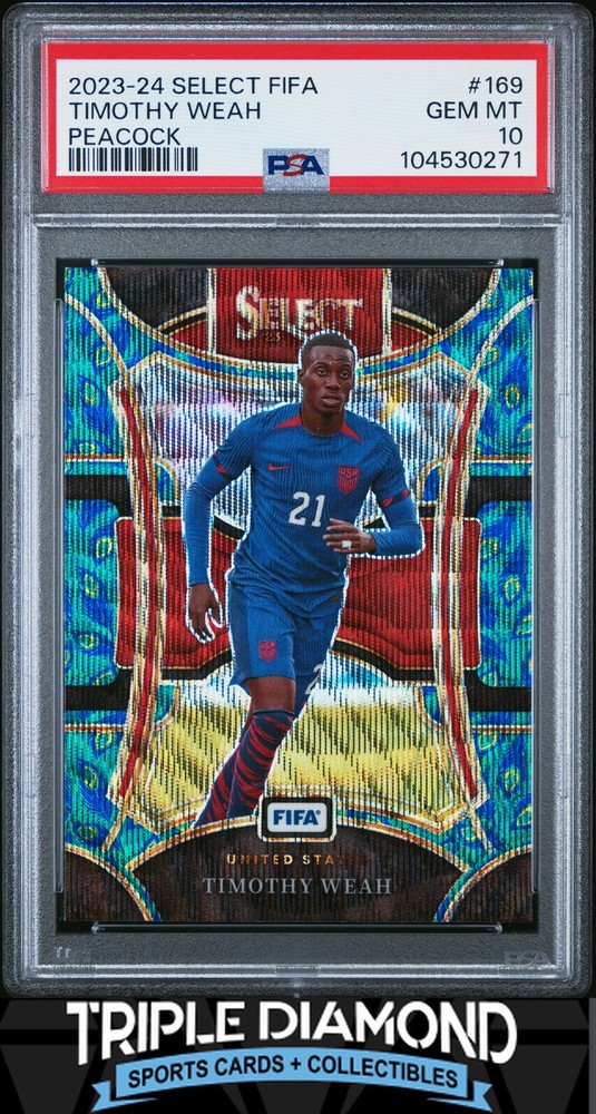 2023-24 Panini Select Fifa Timothy Weah Mezzanine Peacock SP SA 10 LS523