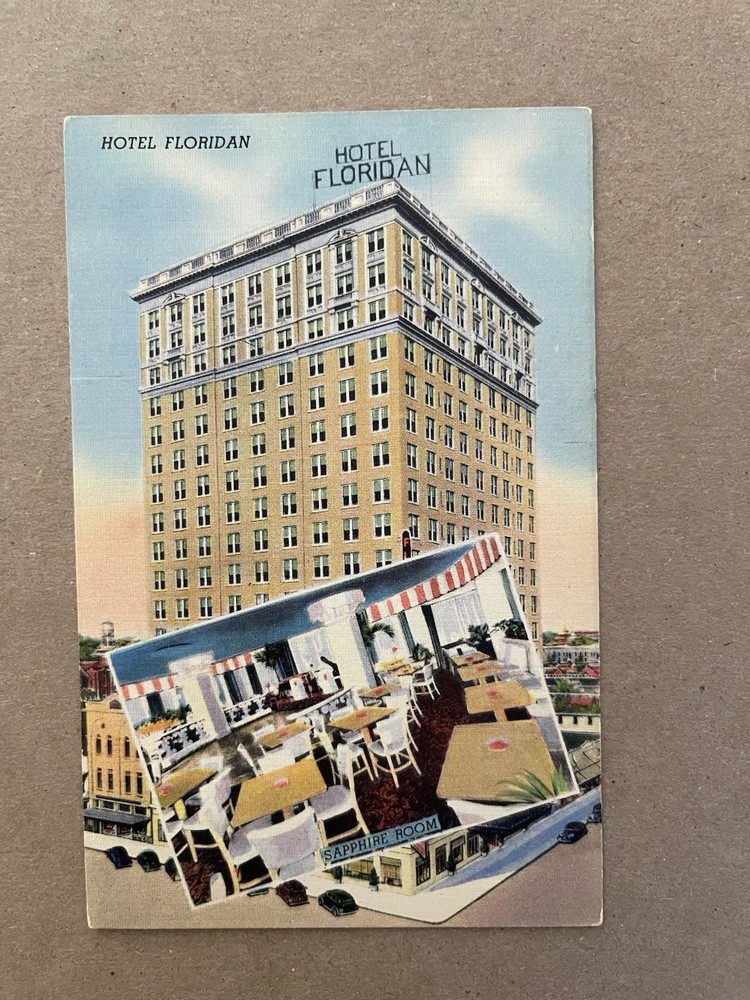 Vintage Linen Postcard Tampa, Florida~ The Hotel Floridan