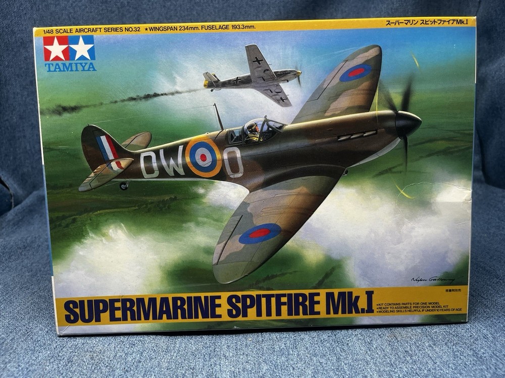 Tamiya Supermarine Spitfire MK.I 1/48 Aircraft Model Kit Open Box SEALED Parts