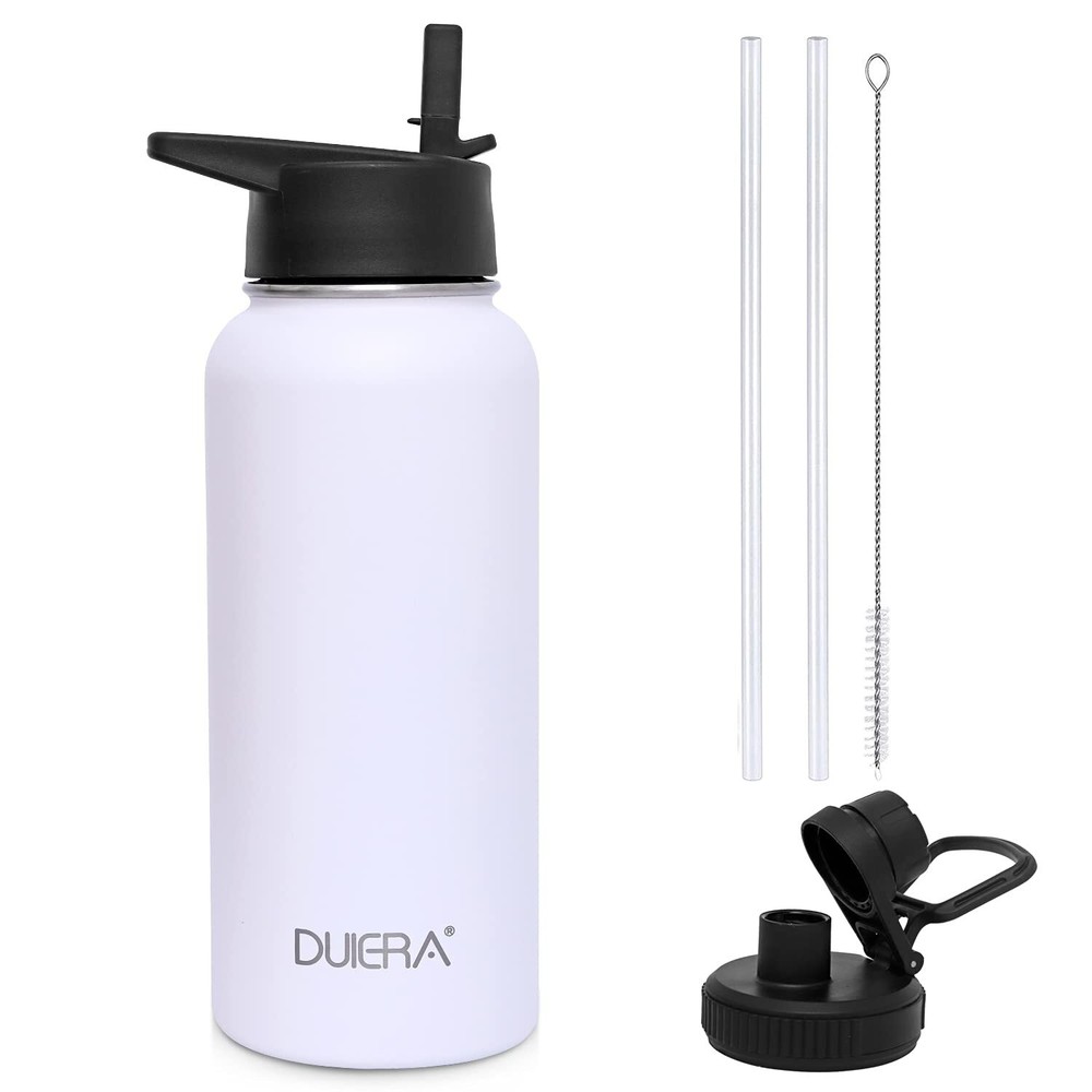 Stainless Steel Water Bottle with Straw 32 oz Insulated Water Bottle for Cold...
