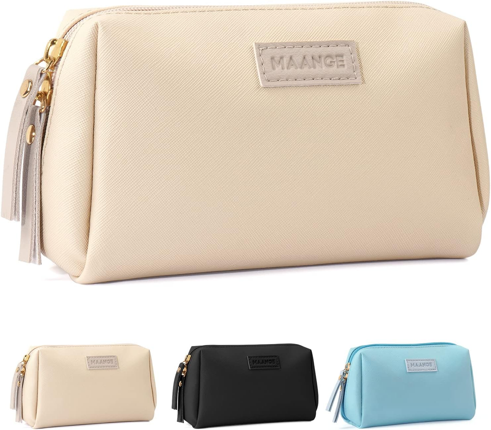 Small Makeup Bag for Women Cosmetic Bag with Zipper Travel Makeup Bag of Soft PU