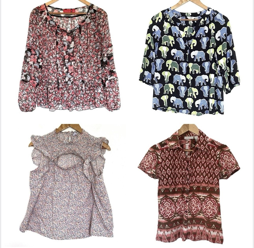 Lot Of 4 Shirts Women’s Small Mix Bundle Clothing Blouses Tops Boho