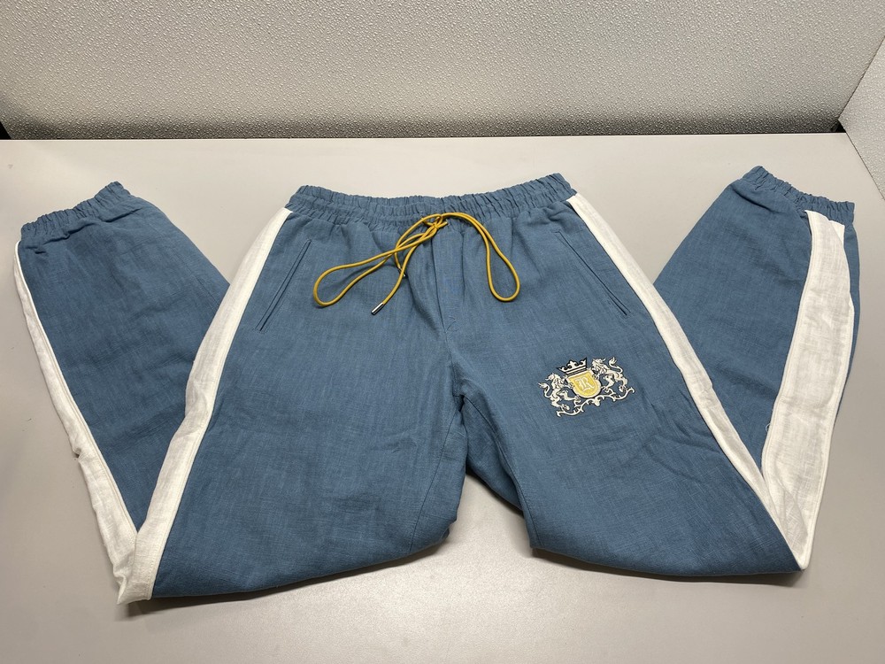 Rhude x POTN Pale Blue Linen Flight Pant with Drawstring Size S