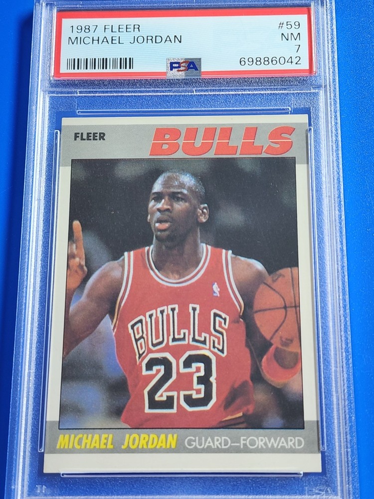 1987 Fleer #59 (PSA Graded 7) Michael Jordan 2nd year card / Looks Great !!