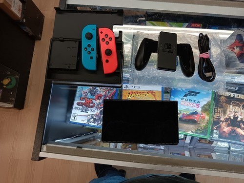 Nintendo Switch OLED Model HEG-001 Handheld Console - 64GB - /Neon Red/Neon Blue