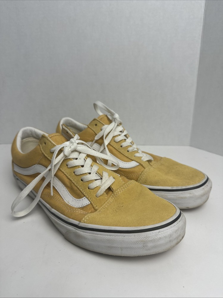 Vans Men's Old Skool Suede Sneaker Mustard Yellow Skater Casual Low Top 10.5