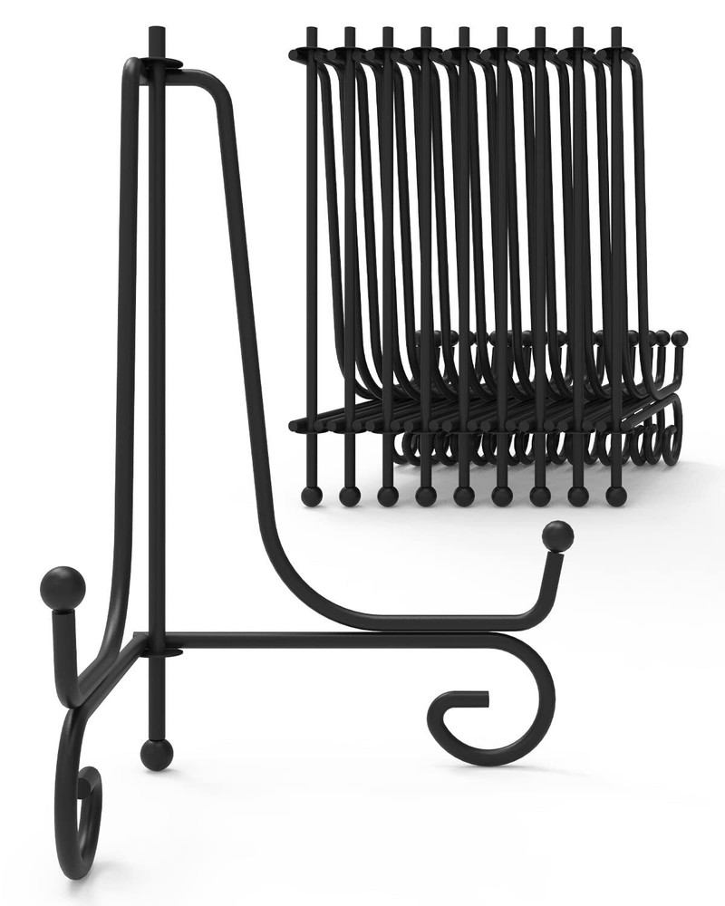 Iron Display Stand 10-Pack 6-Inch Plate Picture Photo Holder for Art Cards