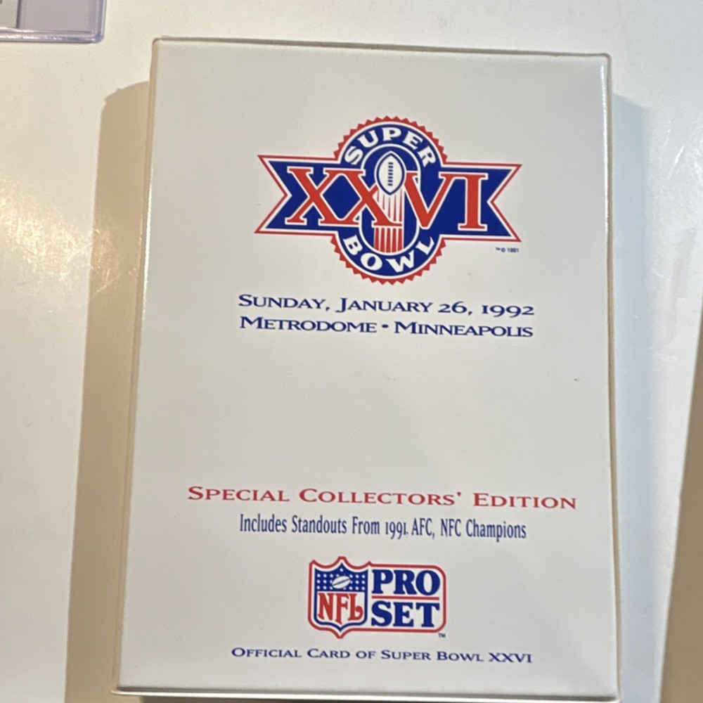 1992 Pro Set Super Bowl XXVI Special Collectors' Edition NFL Football Card Set