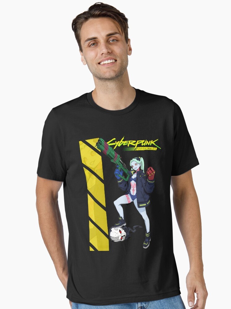 Anime Cyberpunk Rebecca Cute Japanese Style Black T-Shirt Size S-5XL