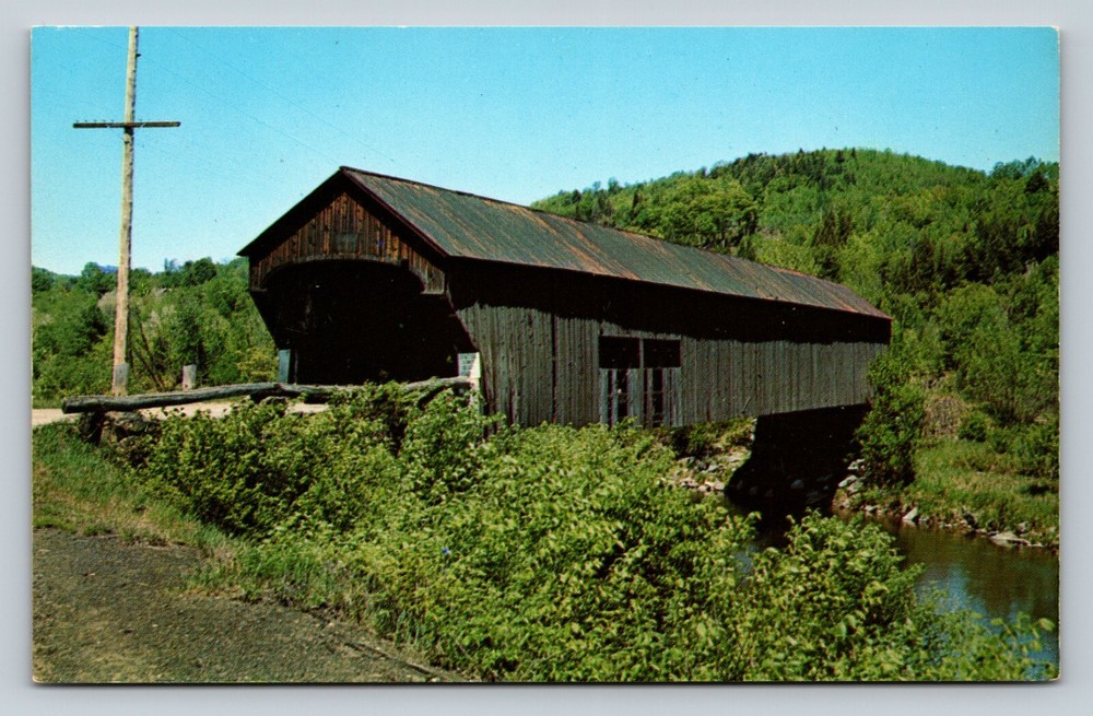 Chester Vermont Old Covered Bridge VINTAGE Postcard