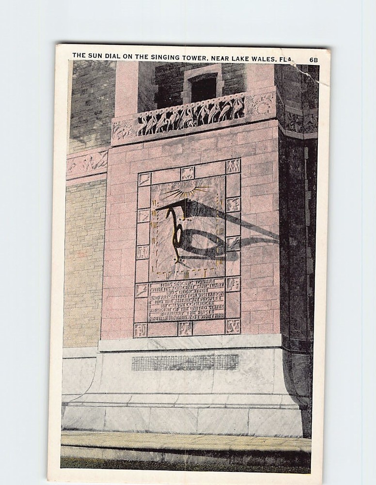 Postcard Sun Dial on the Singing Tower Lake Wales Florida USA