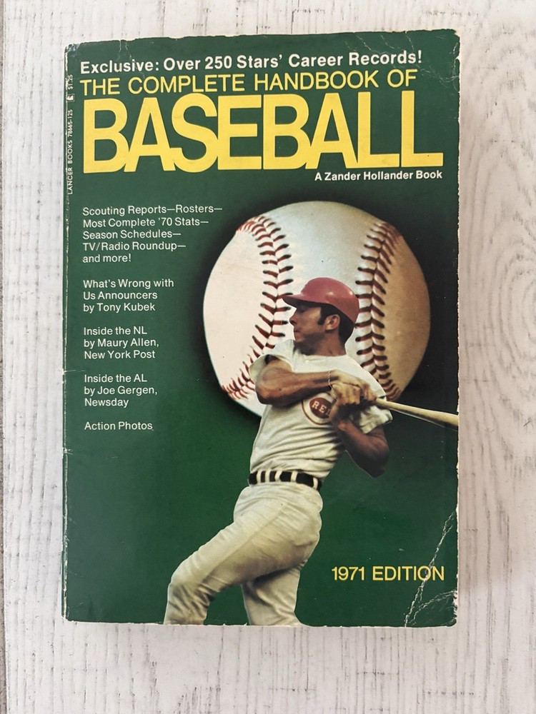 The Complete Handbook Of Baseball Zander Hollander Book 1971 Paperback