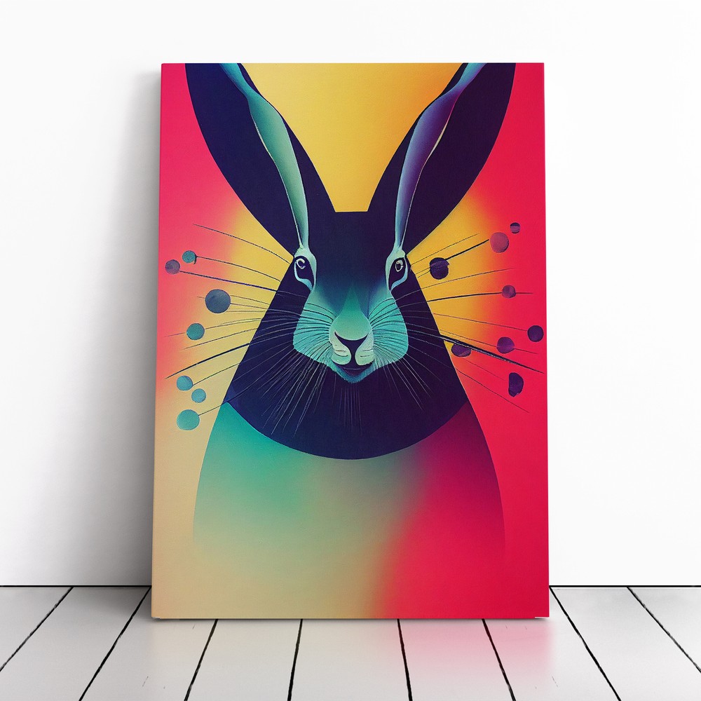 Vivid Hare Abstract Canvas Wall Art Print Framed Picture Home Decor Living Room