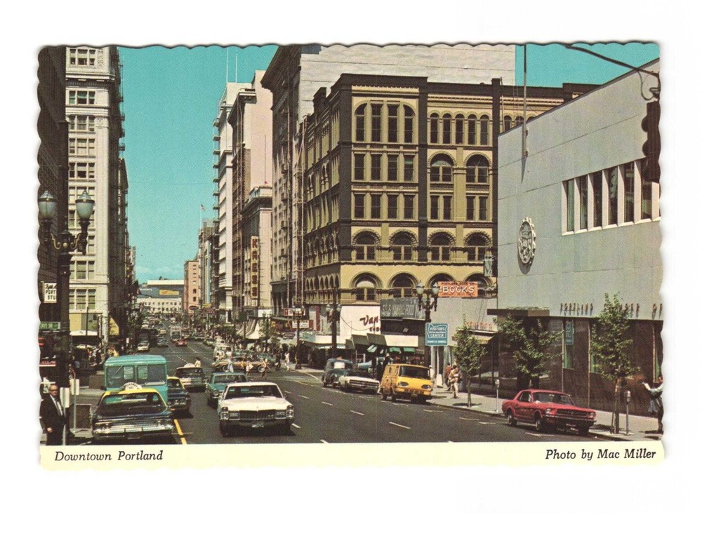 Downtown Portland OR City of the Roses vintage postcard unposted