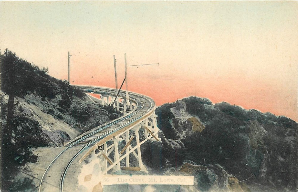 c1910 Pasadena California Mount Lowe Railway hand colored Globe postcard 26-4691