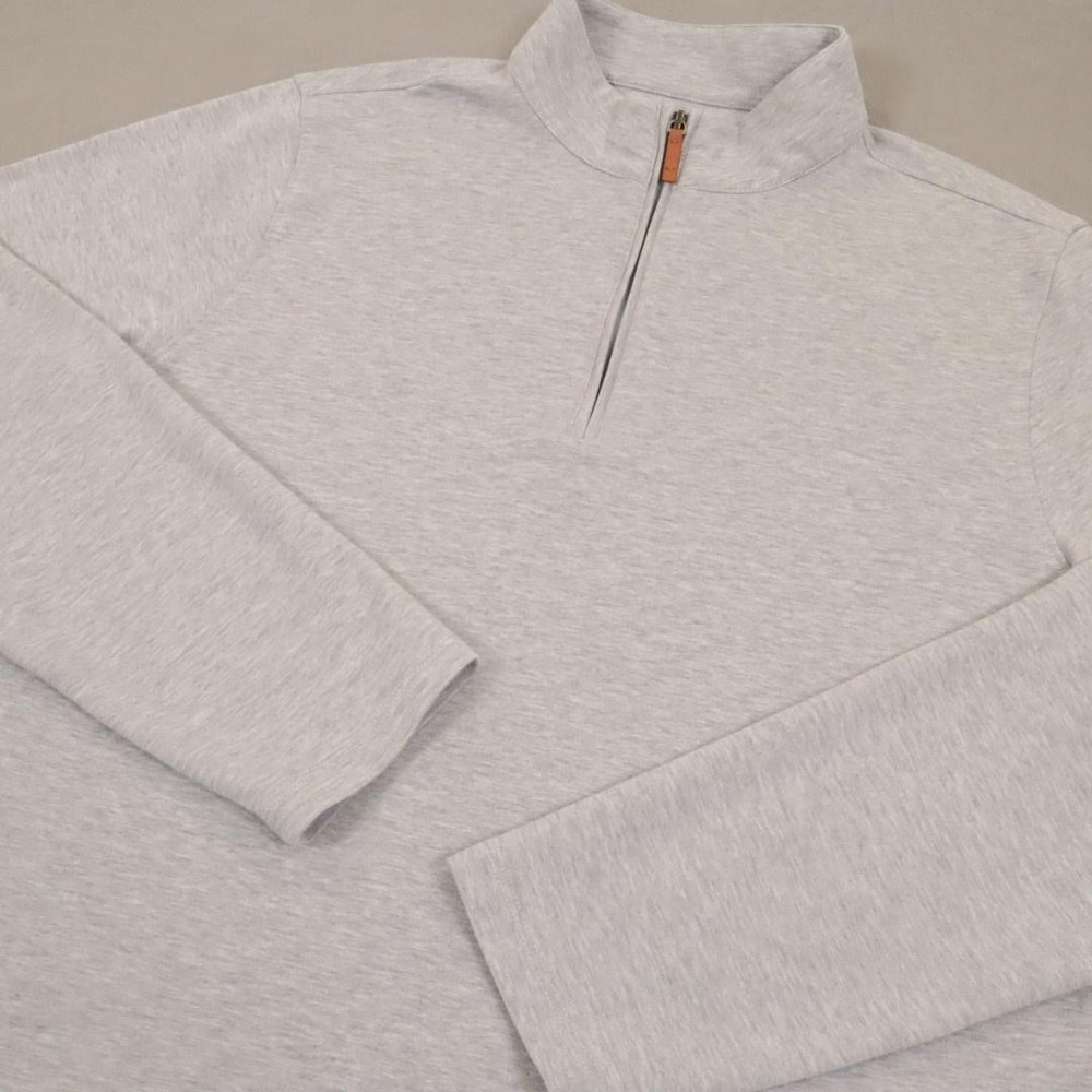 Mizzen+Main 1/4 Zip Pullover Mens Medium Gray Mock Neck Stretch Long Sleeve