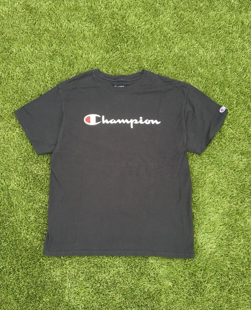 Champion Men's Classic Graphic T-Shirt Black Size L