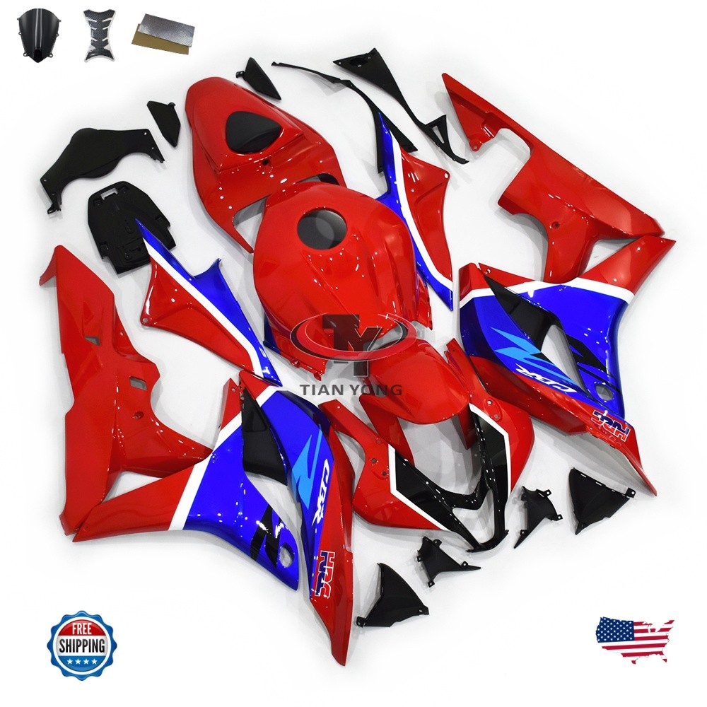Red Blue Fairing Kit for Honda CBR600RR 2007 2008 F5 Injection ABS Bodywork Kit