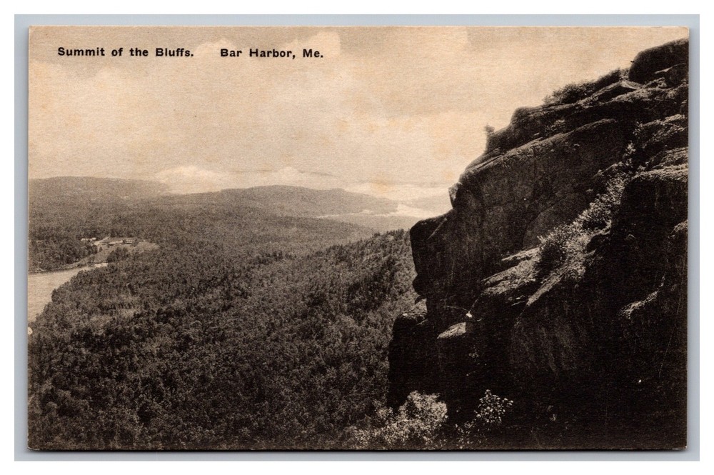 Bar Harbor Maine Summit of the Bluffs Acadia National Park Albertype Postcard-image