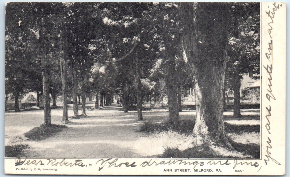 Postcard - Ann Street - Milford, Pennsylvania