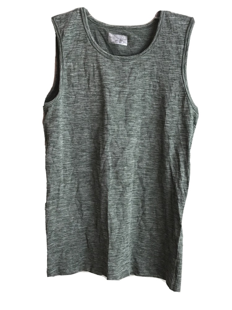Athleta Size L Women Fitness Tank Top Crew Neck Sleeveless Stretchy EUC Greenish