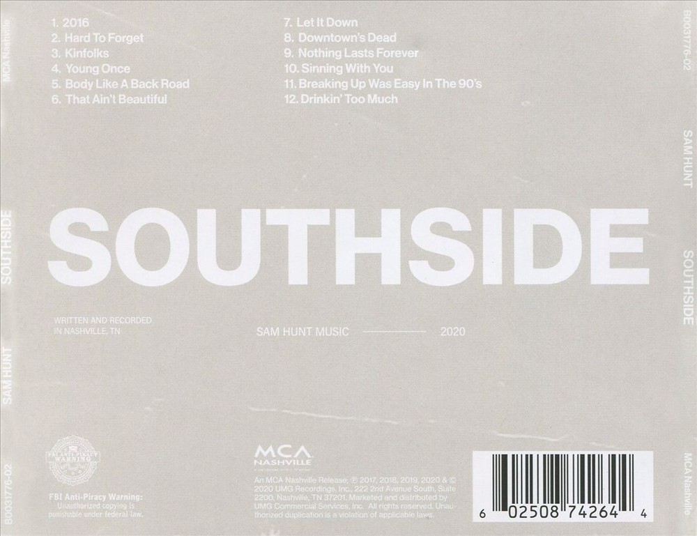Sam Hunt Southside New Cd