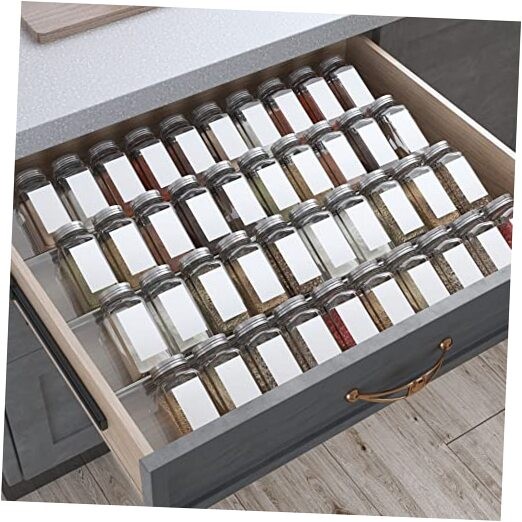 4-Tier Spice Drawer Organizer Rack with 8 Trays for Kitchen Storage