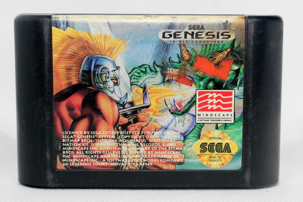 Gods (Sega Genesis, 1989) Game Cartridge Only - TESTED & WORKING