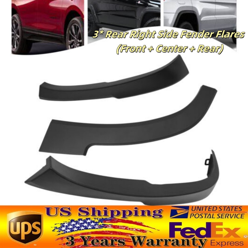 3xRear Right Side Wheel Opening Molding Fender Flare For Jeep Cherokee 2013-2018