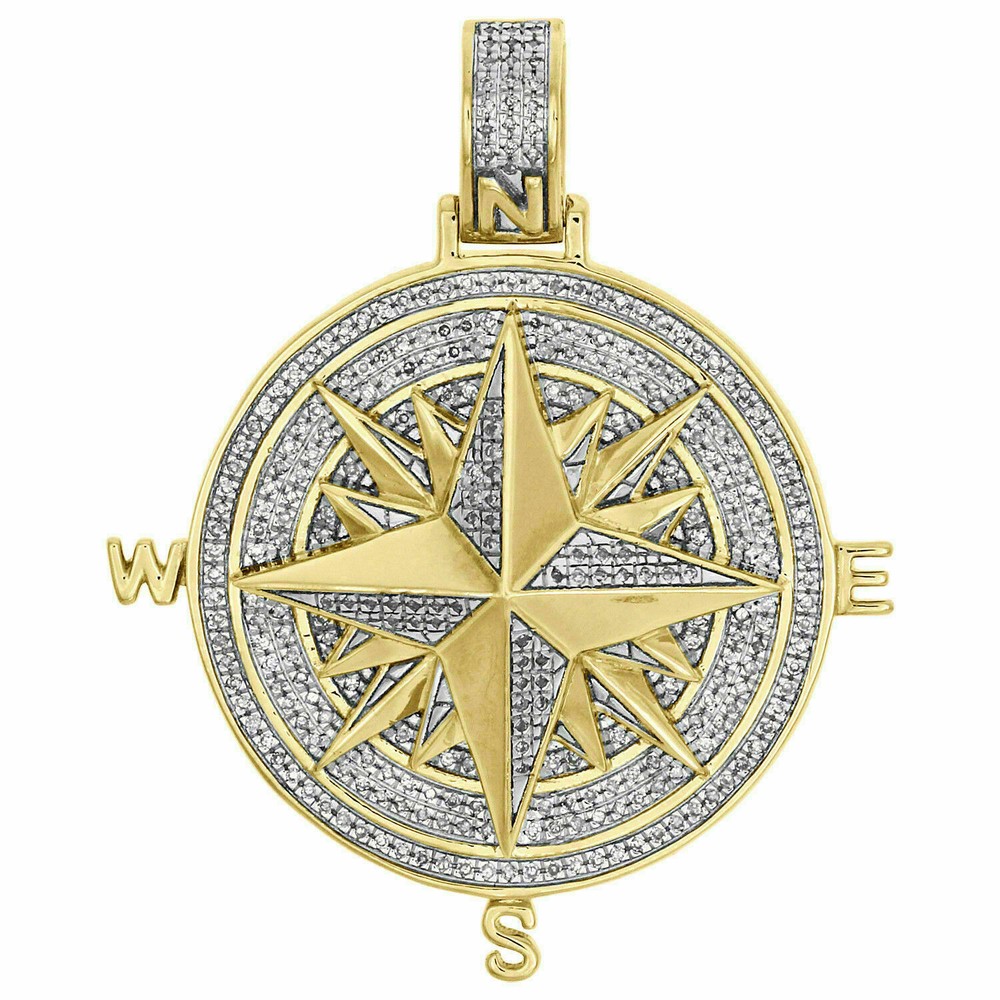 2.50Ct Diamond Compass Pendant Medallion Charm 1.65