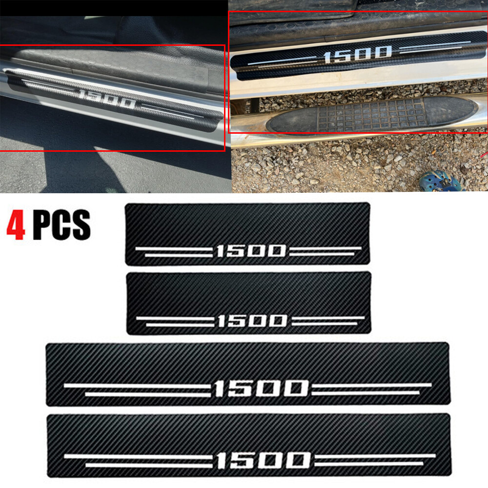 4x Door Plate Sill Scuff Cover Anti Scratch Decal Sticker Protector For Ram 1500
