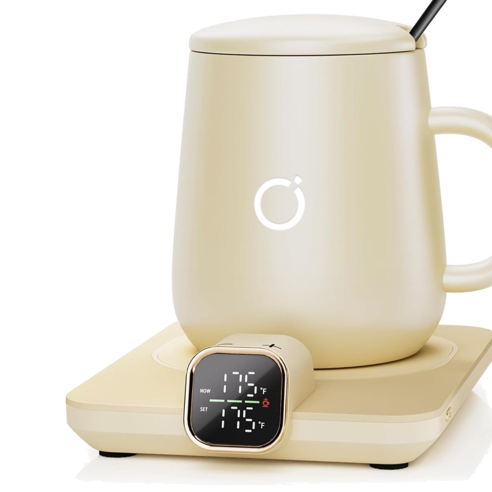 Infrared Coffee Warmer with Auto Shut Off in Elegant Beige