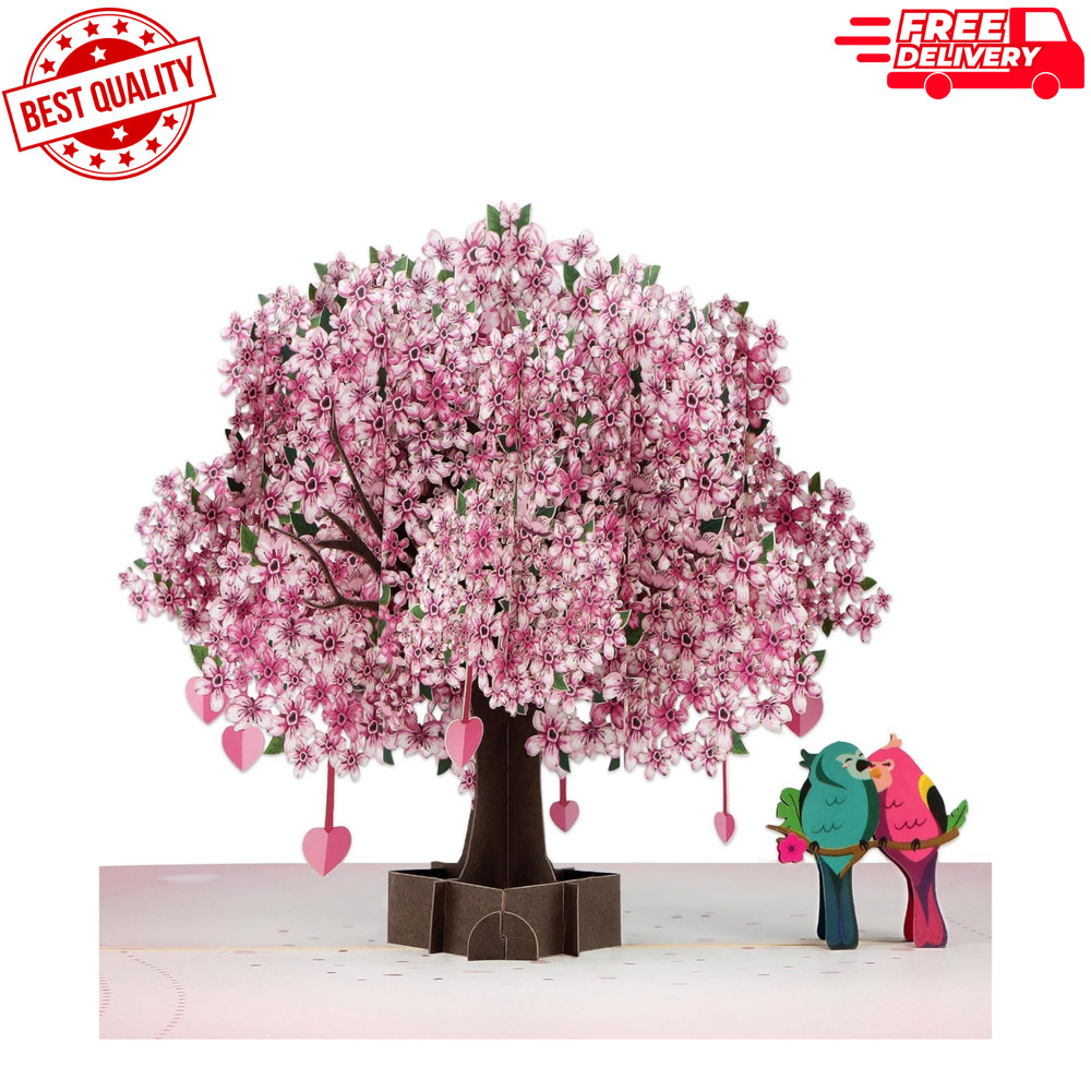 Cherry Blossom 3D Pop-Up Card - Romantic Wedding & Valentine’s Day Gift