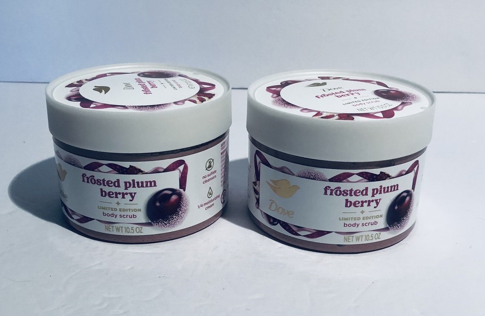 Lot Of 2 Dove Body Scrub FROSTED PLUM BERRY Limited Edition 10.5 oz Each