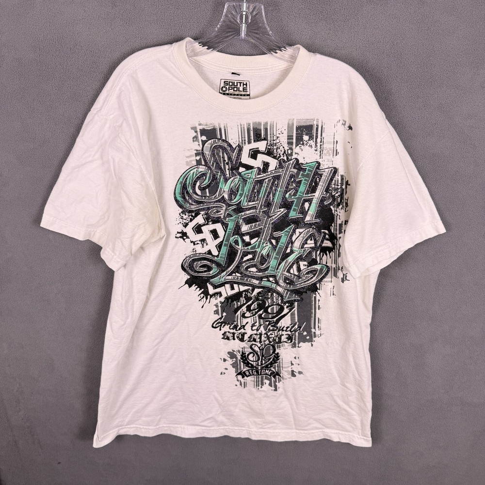 Y2K Vintage Southpole Men's XXL Graphic Print T-Shirt Street Graphiti READ
