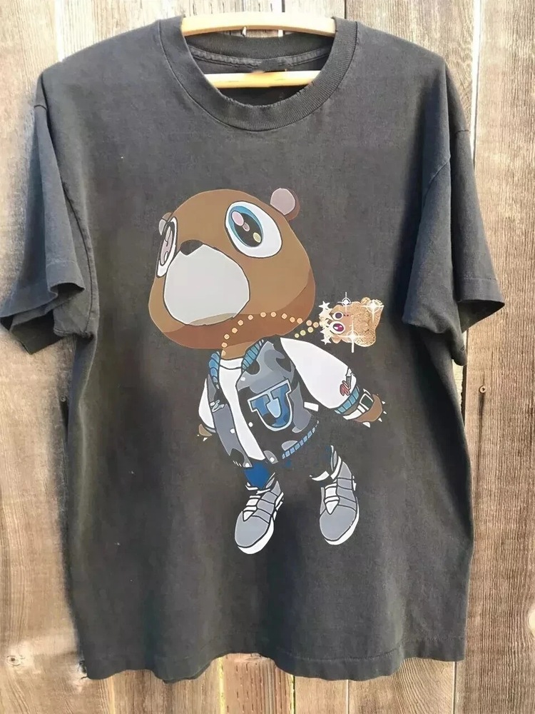Kanye West Graduation Dropout Bear Charcoal Unisex T- shirt S-5XL QT1822