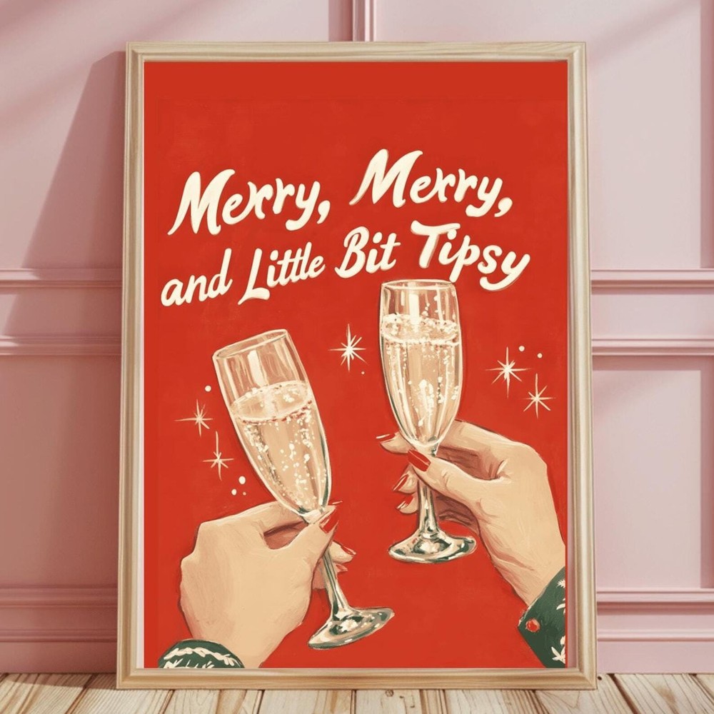 Christmas Bar Cart Print Cheers Print Drink Prints Christmas Bar Cart Decor